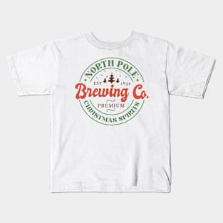 North Pole Brewing Co - Christmas Spirits Design Kids T-Shirt